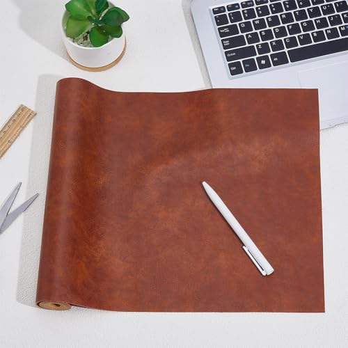 53.15 x 11.81 Inch Distressed Faux Vegan Leather Fabric Sheet Soft Smooth Upholstery PU Leather Roll Waterproof Synthetic Leatherette Sheet for DIY Crafts Upholstery Furniture(Chocolate) - color: Chocolate