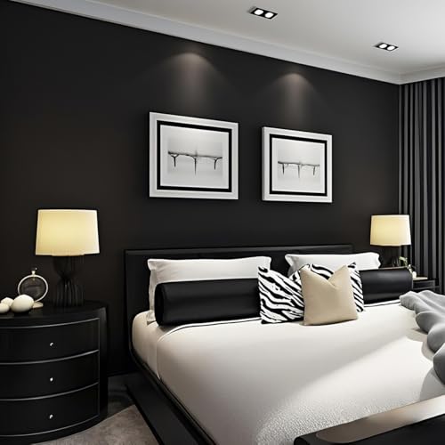 Peel and Stick Wallpaper Black Contact Paper for Cabinets and Drawers - color: Black, size: 15.7" x 118"