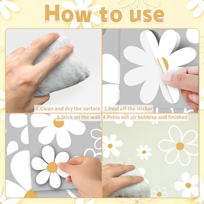 Large Daisy Wall Decals, 12 Sheets 36 Pcs - color: Large Daisy