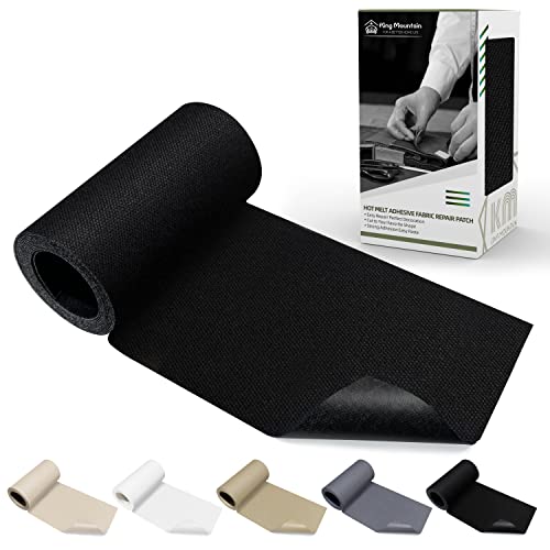 KING MOUNTAIN Canvas Iron on Patch,3"×60",Waterproof 100% Cotton Fabric Repair Patch,Used for Various Sofa,Tent,Clothes,Seats,Suitcases (Black,Waterproof) - color: Black Canvas, size: 3"x60"