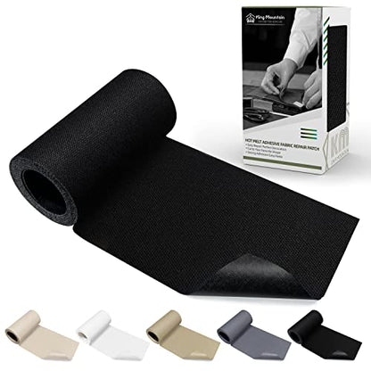 KING MOUNTAIN Canvas Iron on Patch,3"×60",Waterproof 100% Cotton Fabric Repair Patch,Used for Various Sofa,Tent,Clothes,Seats,Suitcases (Black,Waterproof) - color: Black Canvas, size: 3"x60"