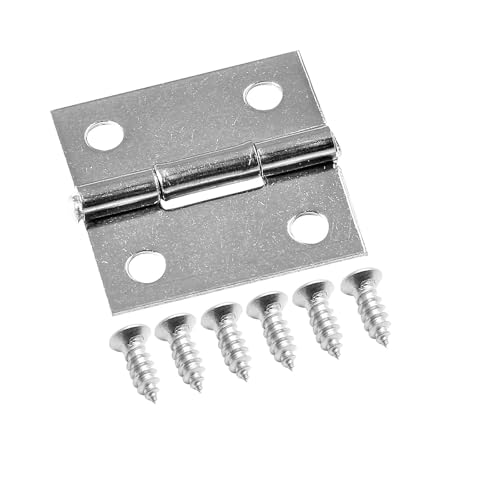 Piutouyar 12 Pack Butt Hinge 1 Inch Mini Hinges, Silver - size: 1 Inch