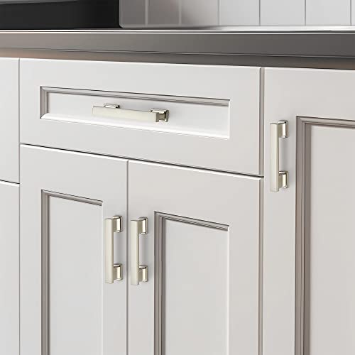 Brushed Nickel Cabinet Pulls, 3 Inch (76mm), 10 Pack, Heavy Duty - color: Brushed Nickel, size: 3" Hole Center