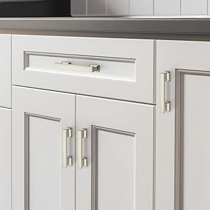 Brushed Nickel Cabinet Pulls, 3 Inch (76mm), 10 Pack, Heavy Duty - color: Brushed Nickel, size: 3" Hole Center