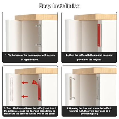 Magnetic Door Catch, Drawer Magnets to Stay Closed, Jiayi 30 LB 2 Pack Cabinet Door Magnets for Closures Wardrobe Cabinets Closet Closing - color: Sliver