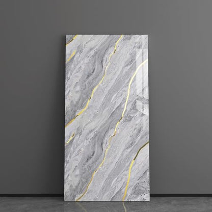 Haimin 3D Wall Panels Peel and Stick Marble Tile Look 10 Pack Waterproof - color: Gray Gold-06