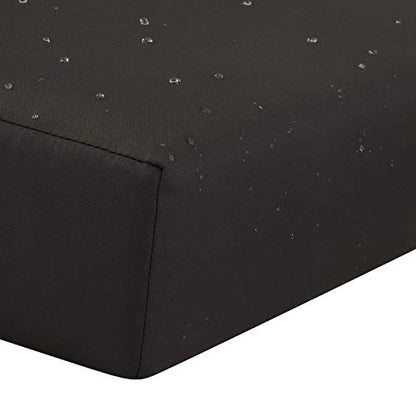 Classic Accessories Ravenna Water-Resistant 21 x 19 x 3 Inch Patio Seat Cushion, Espresso, Chair Seat Cushion - color: Espresso, size: 21"W x 19"D x 3"Thick