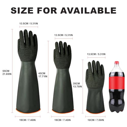 North Tower Heavy Duty Rubber Gloves, Industrial Gloves,Black （22in,1 pair） - size: 22”（1 pair）