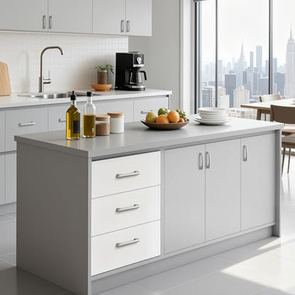 Lardmon 10 Pack 3 Inch(76mm) Hole Center Brushed Satin Nickel Modern Cabinet Pulls Solid Kitchen Cabinet Handles Hardware Bathroom Vanity Pulls Timeless Drawer Pulls Handles for Dresser - color: Brushed Satin Nickel, size: 3 Inch Hole Center, style: 10 Pa