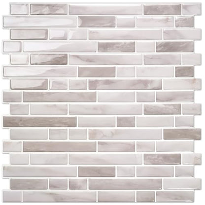 STICKGOO Thicker Peel and Stick Backsplash Tile for Kitchen and Bathroom - color: Warm Greige