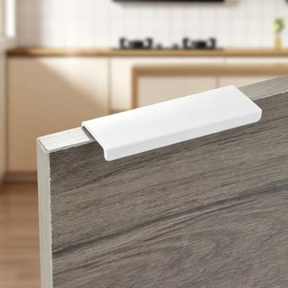 Edge Pull Handles, 5.9 Inch White, 5 Inch Spacing, 6Pcs - color: White, size: 150mm/5.9", style: Straight Edge