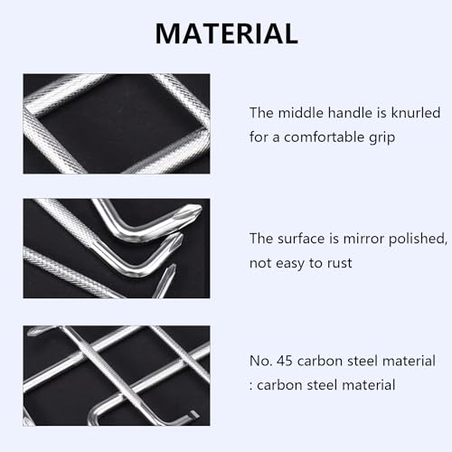 3Pcs Professional Z Shaped Double Head Screwdriver Set Right Angle Short Handle Flathead Screwdriver Kit