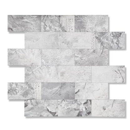 2026 New Upgrade Peel and Stick Backsplash Tile, Peel and Stick 11.34" X 11.57" Wall Tile for Kitchen, Bathroom, Fireplace, Laundry (Gray Stone, 10 Packs) - color: Gray Stone