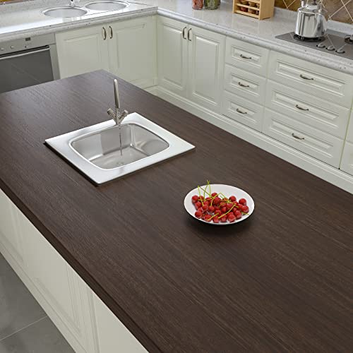 CRE8TIVE Dark Brown Wood Contact Paper Distressed Wood Look Wallpaper Peel and Stick Countertops Waterproof Brown Contact Paper Self Adhesive Textured Wallpaper Vinyl Wrap for Bedroom Kitchen 12"x80" - size: 12" x 80"