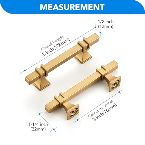 HOME EDIT Gold Pulls Cabinet Handles 3 Inch 10 Pack - color: Gold, size: 3 In Hole Center