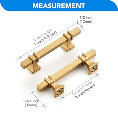 HOME EDIT Gold Pulls Cabinet Handles 3 Inch 10 Pack - color: Gold, size: 3 In Hole Center