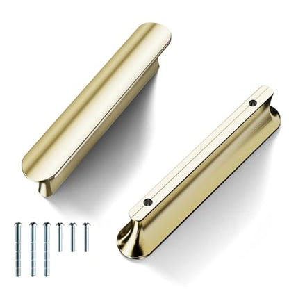 Cobbe 10 Pack Champagne Bronze Cabinet Pulls 3 Inch (76mm) Hole Centers - color: Gold 10 Pack, size: 3" hole center spacing