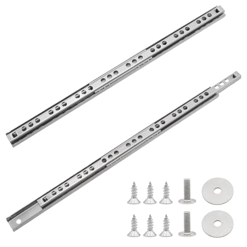 2Pcs 278mm/10.94" Silver Stainless Steel Drawer Slides (1 Pair) - size: 278mm/10.94"