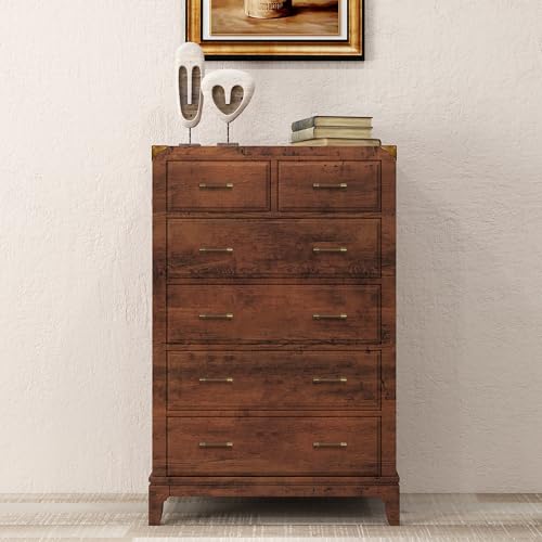 SALISENG-Solid Brass and Walnut Wood Kitchen Cabinet Pulls, 5 Pack 3-3/4 Inch Brass Dresser Drawer Handles, Modern Furniture Hardware Pulls for Bathroom Bedroom Living Room Cabinets - size: 3-3/4 Inch Hole Center