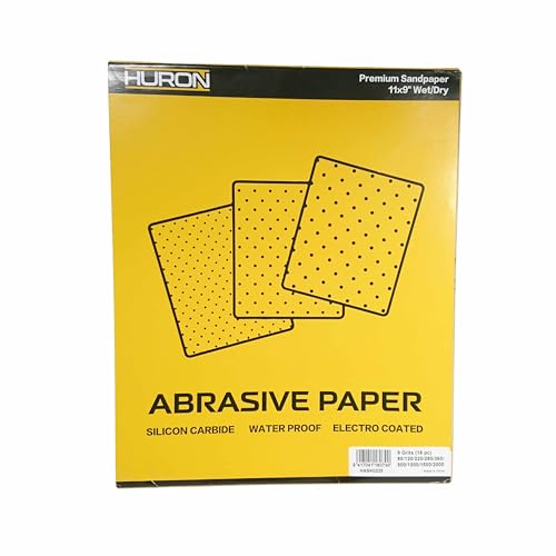 Huron Premium Precision Professional Sandpaper 11x9 Wet/Dry Ultra Fine 1500 Grit (20 pc) - style: 1500 Grit