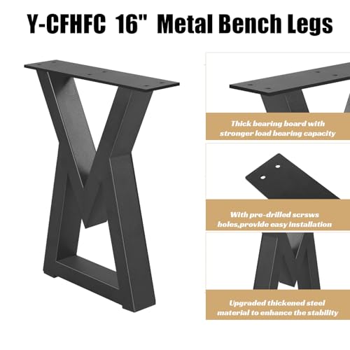 16 Inch Metal Bench Coffee Table & Desk Legs - Modern Industrial Furniture Feets, DIY Dining/Side Table Legs (Diamond Shape,2PCS) ﻿ - size: 16 '' V Shape