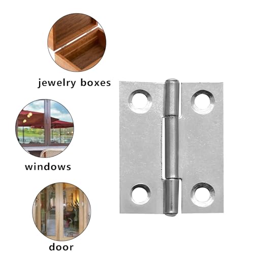 Piutouyar 12 Pack Butt Hinge 1.5 Inch Mini Hinges, Silver - size: 1.5 Inch