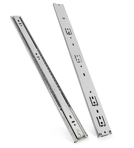Soft Close Drawer Slides 22 Inch - Silver, 1 Pair (2 Pieces) - color: Silver, size: 22 Inch