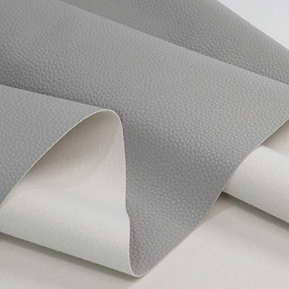 TORRAMI Soft Faux Leather Fabric, 1 Yard 54 x 36 in, Gray PU Leather - color: Gray, size: 1 Yard (54 x 36 inch)