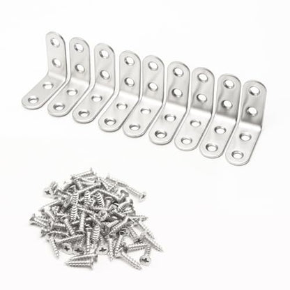 Stainless Steel Corner Brace, 20Pcs 90 Degree Right L-Shaped Metal Corner Connector Joint Plate, Cabinet, DIY Woodworking Projects with 80PCS Screws 1.57x0.6in (40x40x16) - size: 40x40x16