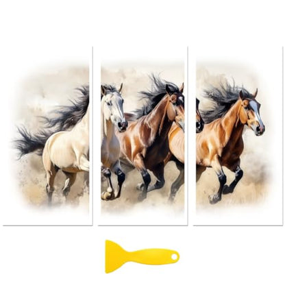 Peacoblue Running Horses Rub On Transfers for Furniture Craft 6"x12" - style: Calloping Herd of Horses