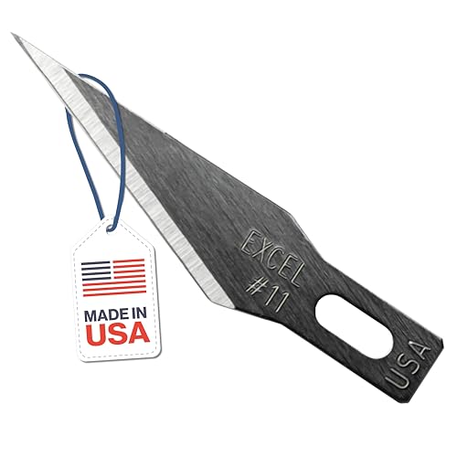 Excel Blades Pink Fit Grip Craft Knife + #11 Precision Replacement Blades 15-Pack Bundle – Rubberized Hobby Knife and Double-Honed Refill Blades for Crafts, Models, Vinyl, Foam