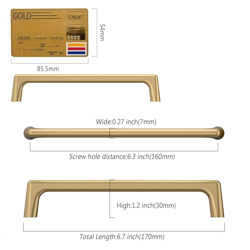 Amerdeco 10 Pack Champagne Bronze Cabinet Pulls 6.3 Inch(160MM) Hole Centers Kitchen Cabinet Handles Hardware Kitchen Handles for Cabinets Cupboard Handles Drawer Pulls ZH0041 - color: Champagne Bronze, size: 6.3" hole center