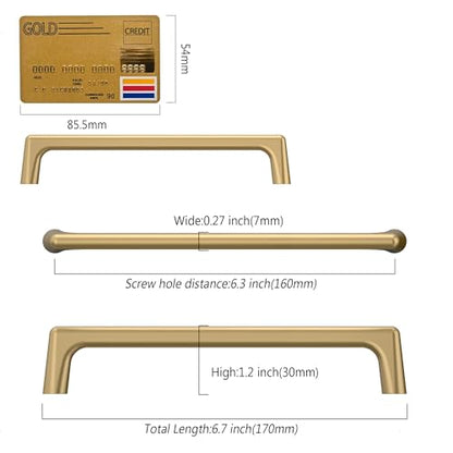 Amerdeco 10 Pack Champagne Bronze Cabinet Pulls 6.3 Inch(160MM) Hole Centers Kitchen Cabinet Handles Hardware Kitchen Handles for Cabinets Cupboard Handles Drawer Pulls ZH0041 - color: Champagne Bronze, size: 6.3" hole center