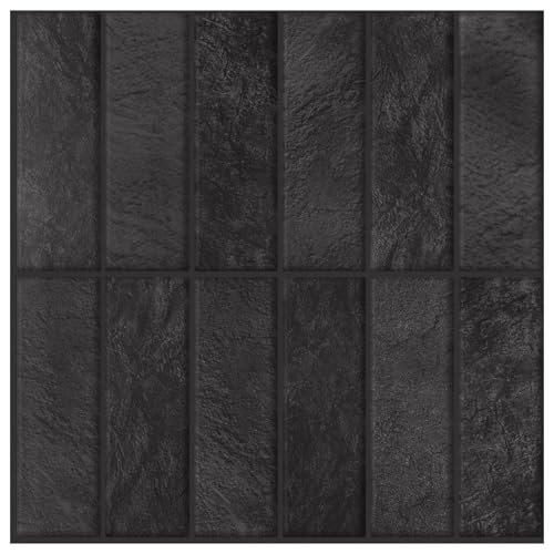 Peel and Stick Tile, Self-Adhesive Kitchen Backsplash Matte Finish - color: Ash Black