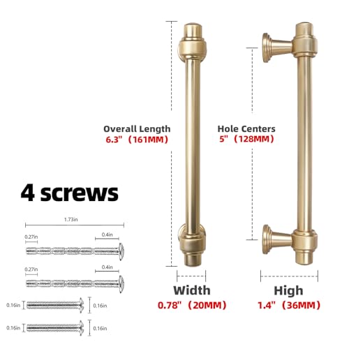 Champagne Bronze Kitchen Cabinet Pulls 5 Inch 10 Pack - color: Champagne Bronze, size: 5" Hole Center(128mm)