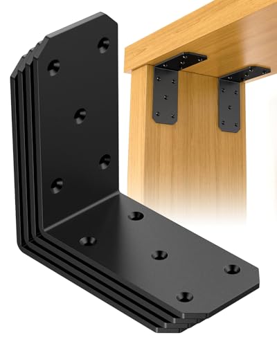 5"×5"×2.5" Corner L Brackets, 90 Degree Corner Brace, Black-4PCS - color: Black-4PCS