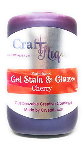 CrystaLac, CraftNique Water Based Gel Stain & Glaze (4 oz, Cherry) - color: Cherry