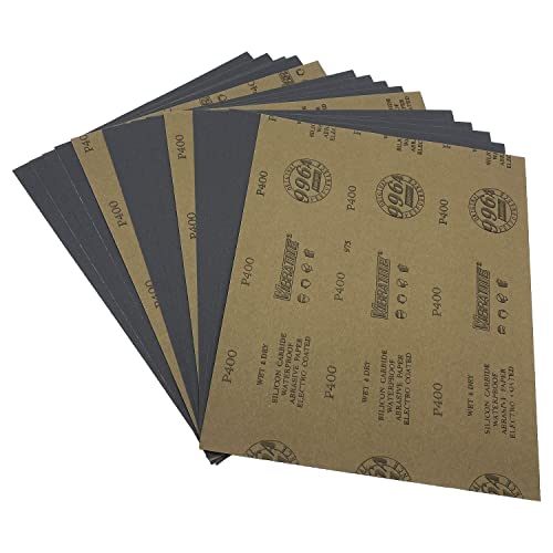 400 Grit Wet Dry Sandpaper, 15PCS 9x11 Inch Silicon Carbide Sanding Sheets - style: 400 Grit