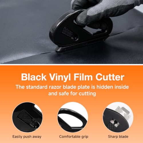 16PCS Wallpaper Smoothing Tool Kit, Car Window Tint Kit with Sponge Seam Roller, Vinyl Squeegee & Cutting Tool, Complete Auto Glass Protective Film Wrapping Installation Set