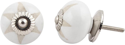 Set of 10 Ceramic Cabinet Colorful Knobs for Kitchen, Cabinet, Drawer, Wardrobe (white1) - color: white1