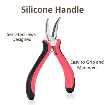 VCAY Hair Extension Tools Kit,200 Beads,Plier,Threader,Hook,Needles,Thread - color: Brown