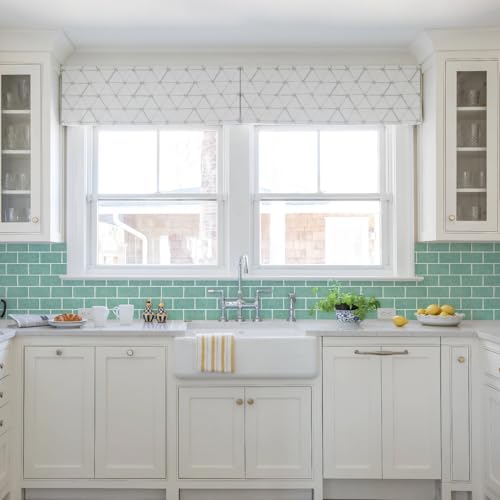 STICKGOO 10-Sheet Backsplash Peel and Stick Subway Tile(Thicker Design) - color: Teal Green