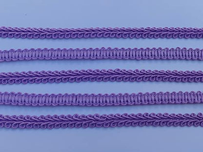 3/8 Inch Gimp Braid Trim 50 Yards for Upholstery Costume DIY Crafts (1308 Purple) - color: Purple