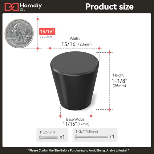 homdiy 10 Pack Black Drawer Knobs Black Knobs for Cabinets - color: Black
