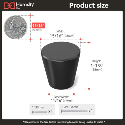 homdiy 10 Pack Black Drawer Knobs Black Knobs for Cabinets - color: Black