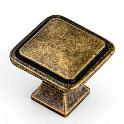 homdiy 30 Pack Antique Brass Cabinet Knobs, Solid Zinc Alloy, Single Hole - color: Antique Brass, size: Single Hole Center
