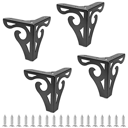 Bivethoi 3 Inch Furniture Legs, Black Metal, Set of 4 - size: 3 Inch / 8cm