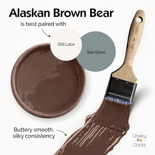 Chalky Chicks Alaskan Brown Bear 32 Fl Oz Chalk Paint for Furniture - color: Alaskan Brown Bear (Brown), size: 32 Fl Oz (Pack of 1)