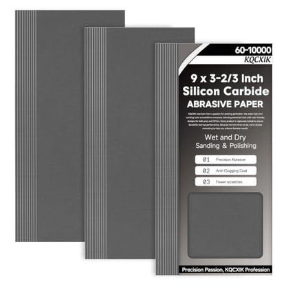 Premium 30-Sheet 2500 Grit Wet Dry Sandpaper, 9 x 3-2/3 Inch - style: 2500Grit