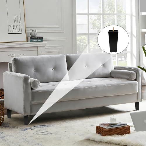 FabricJoy 12 Pack 8 Inch Plastic Furniture Legs Square Sofa Couch Legs Replacement Tapered Feet with M8 T-Nuts Screws for Legs Sofas Table Chairs Cabinets Dressers Beds - size: 8 inch